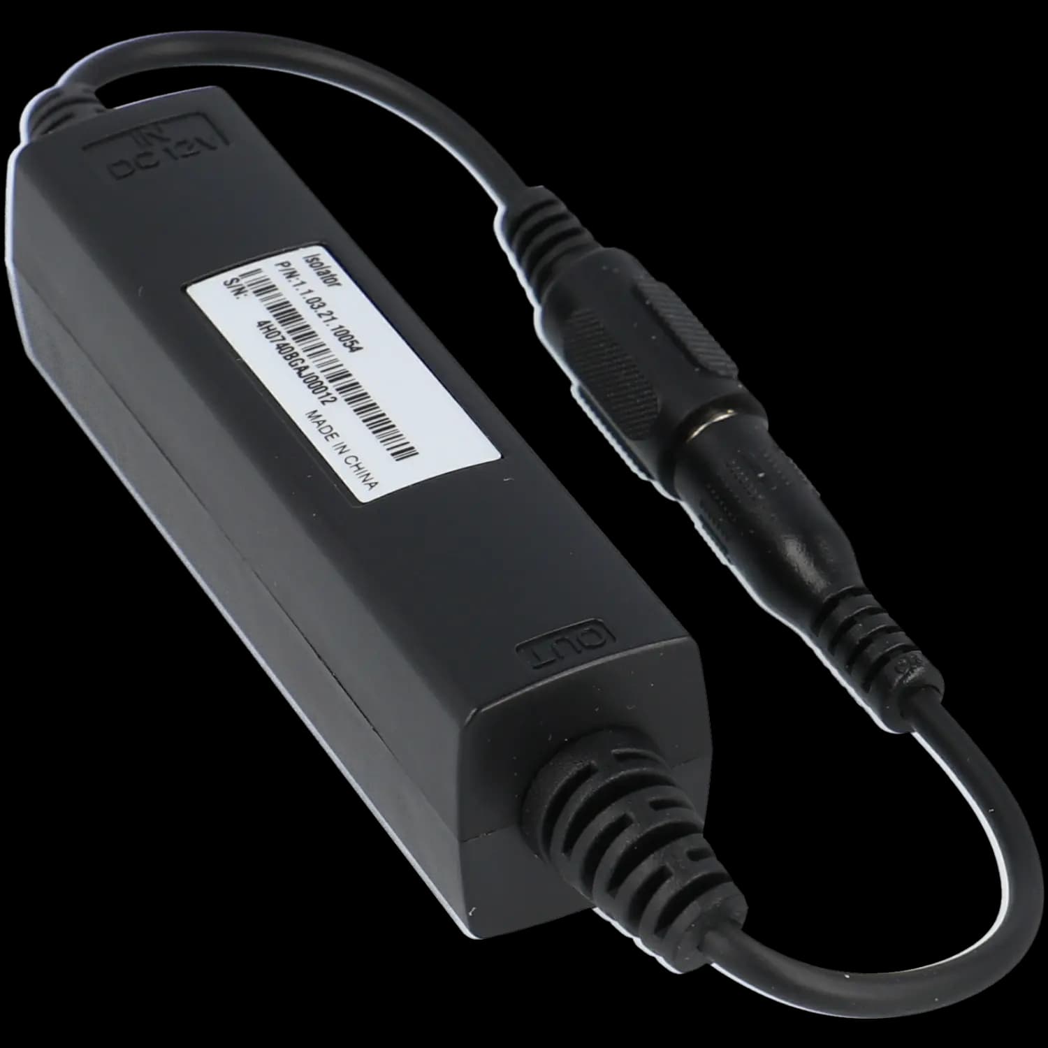 Isolator für netzteil mit dc stecker