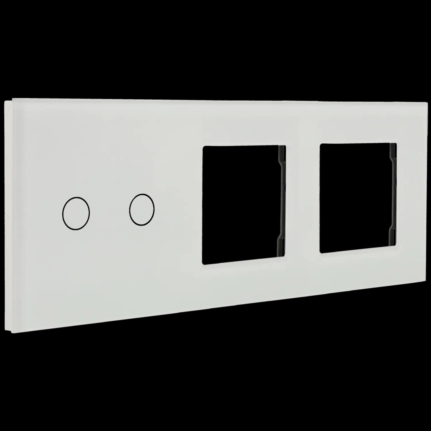 Panel de interruptor con 2 botones y marco para 2 dispositivos