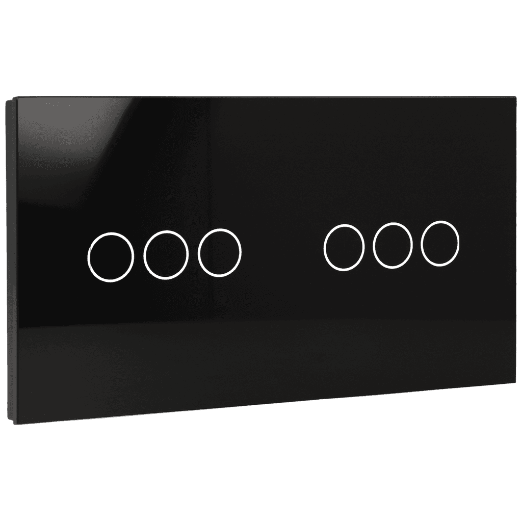 Panel de interruptor doble con 6 botones