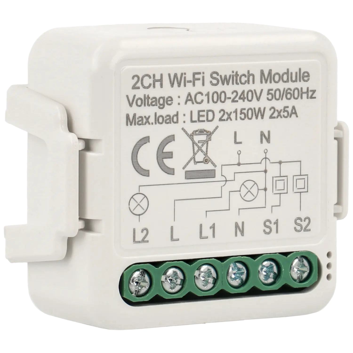 Interruptor wi-fi para 2 lámparas y 2 pulsadores de pared