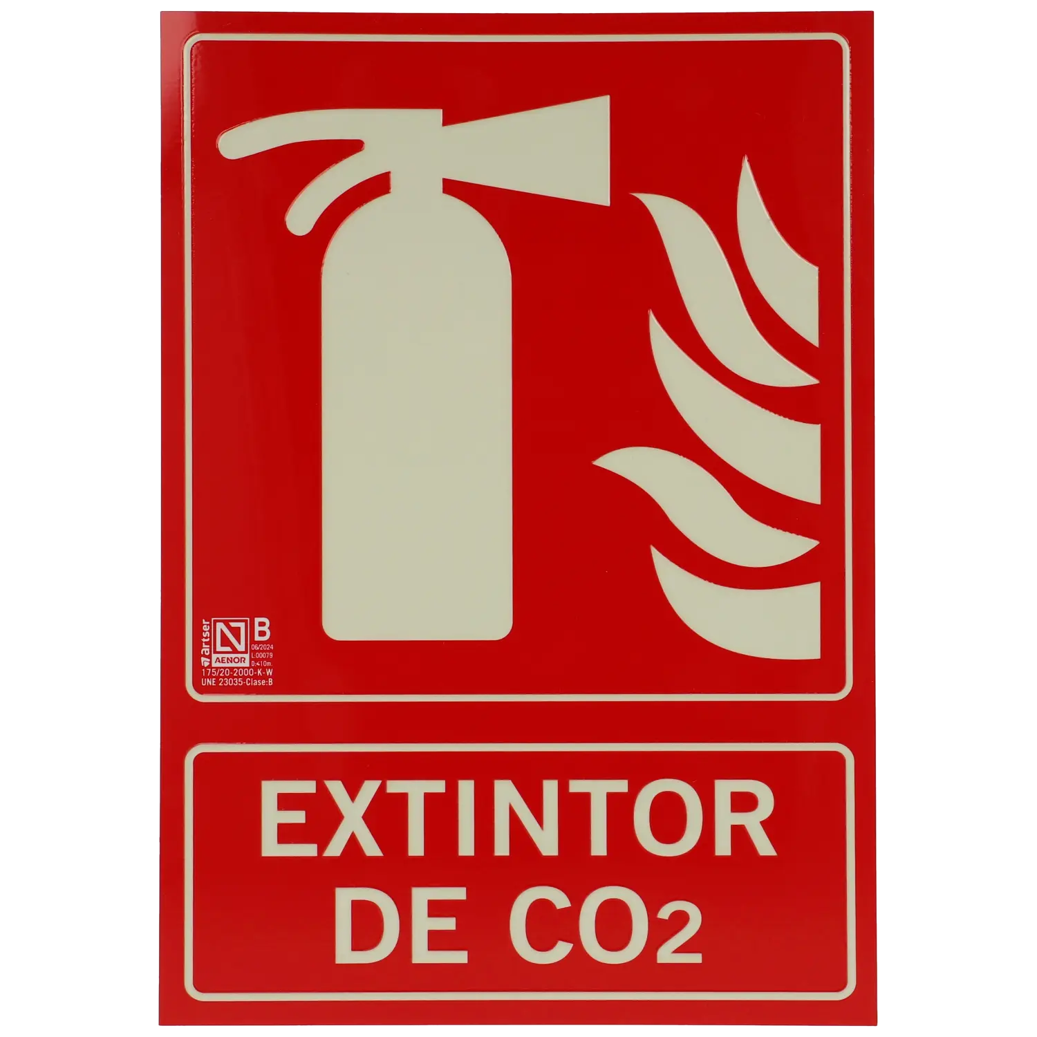 Cartel extintor de co2