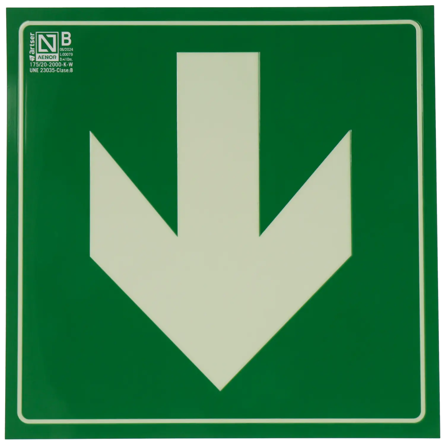 Cartel flecha abajo
