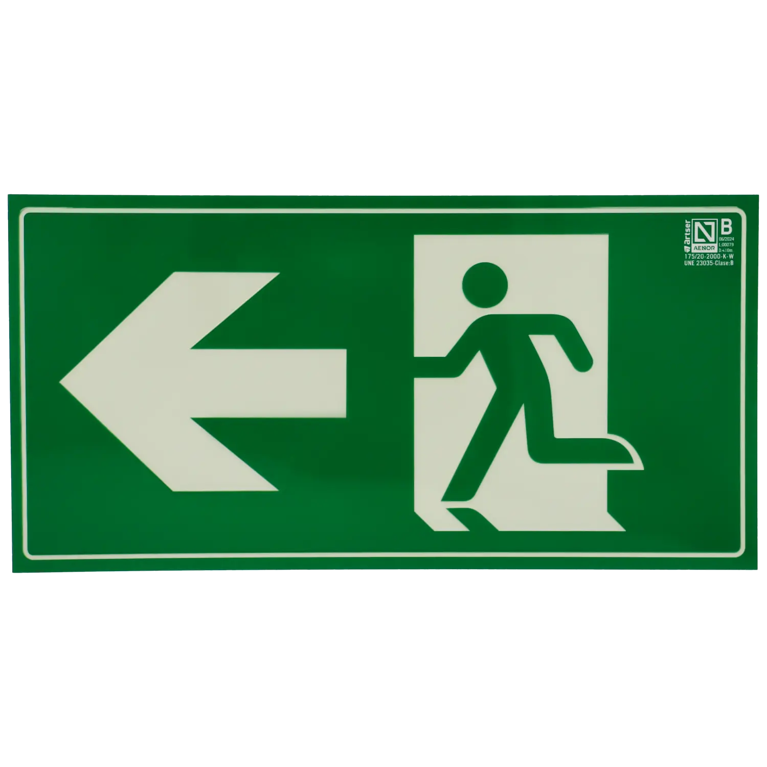 Cartel salida de emergencia izquierda