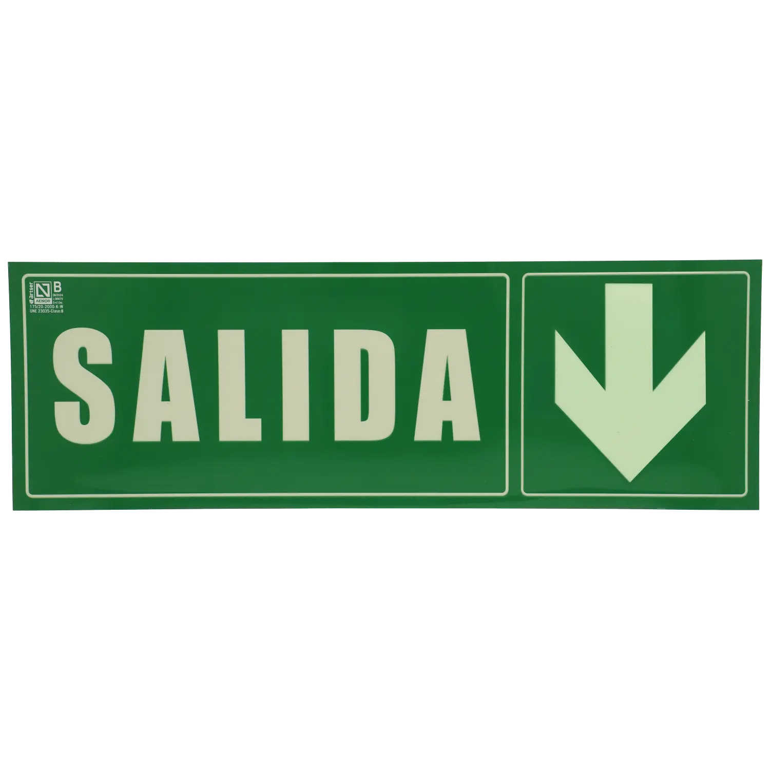 Cartel salida abajo
