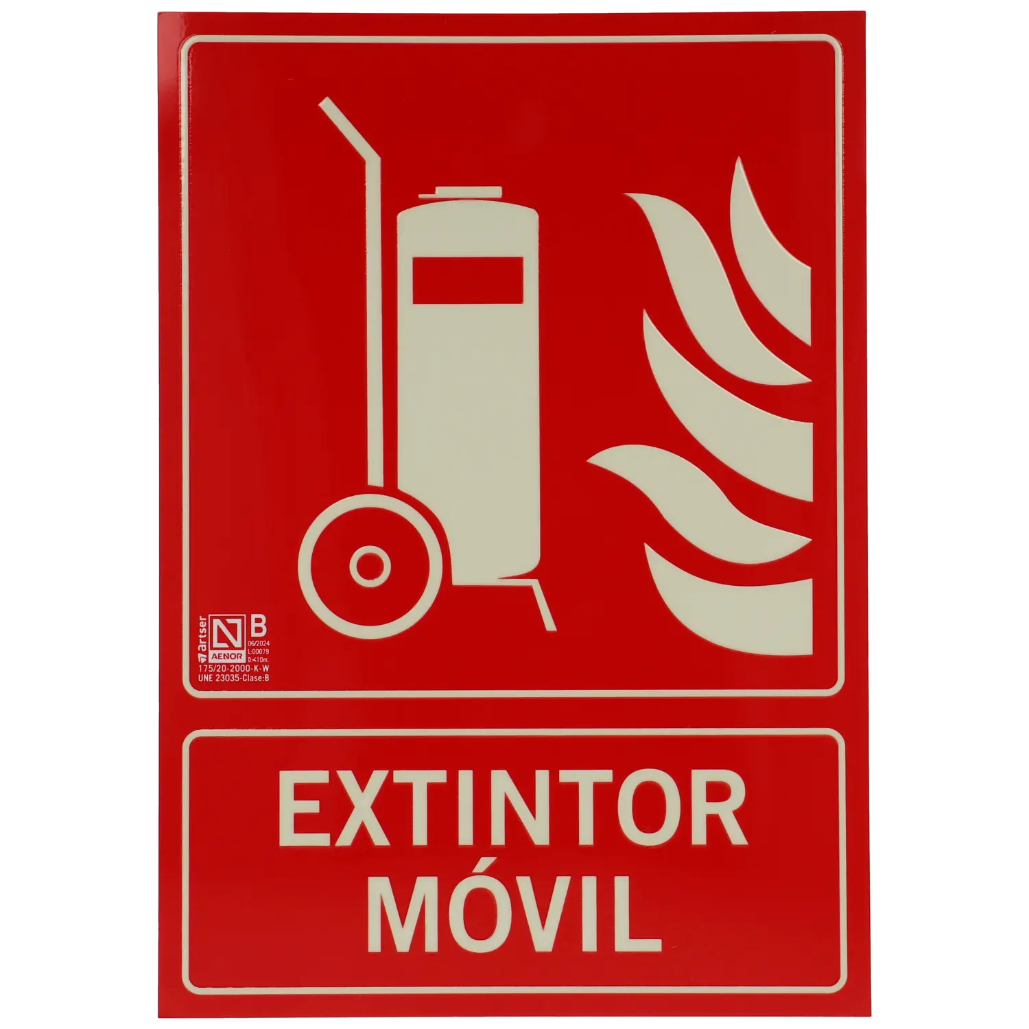 Cartel extintor móvil