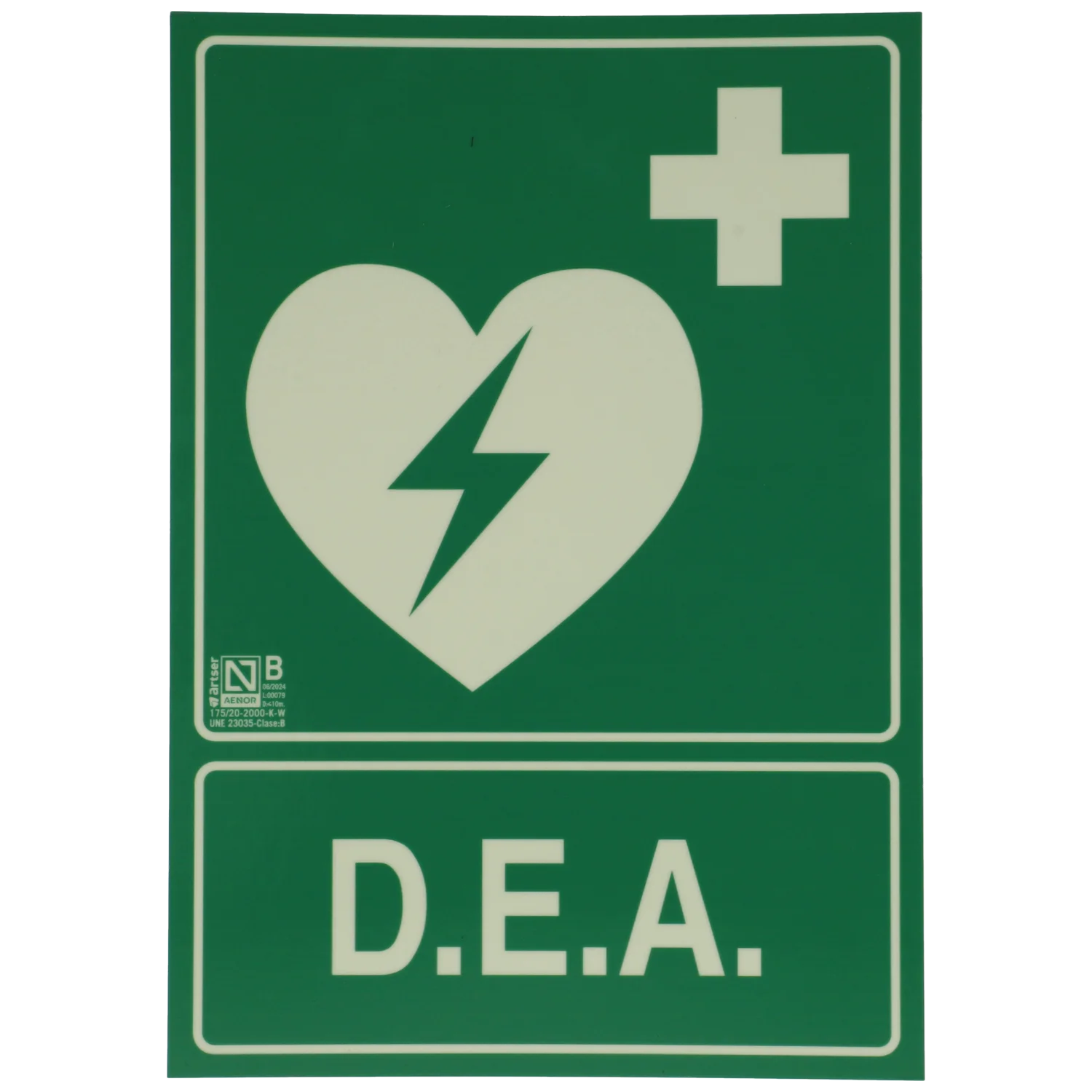 Cartel dea (desfibrilador externo automático)