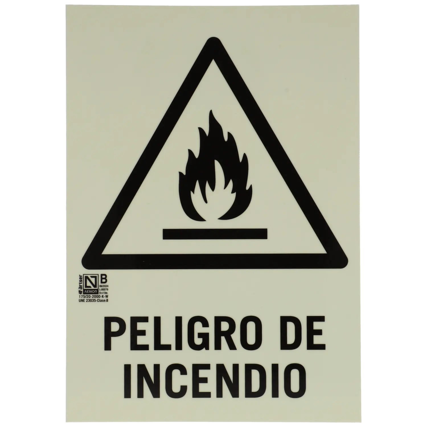 Cartel peligro de incencio