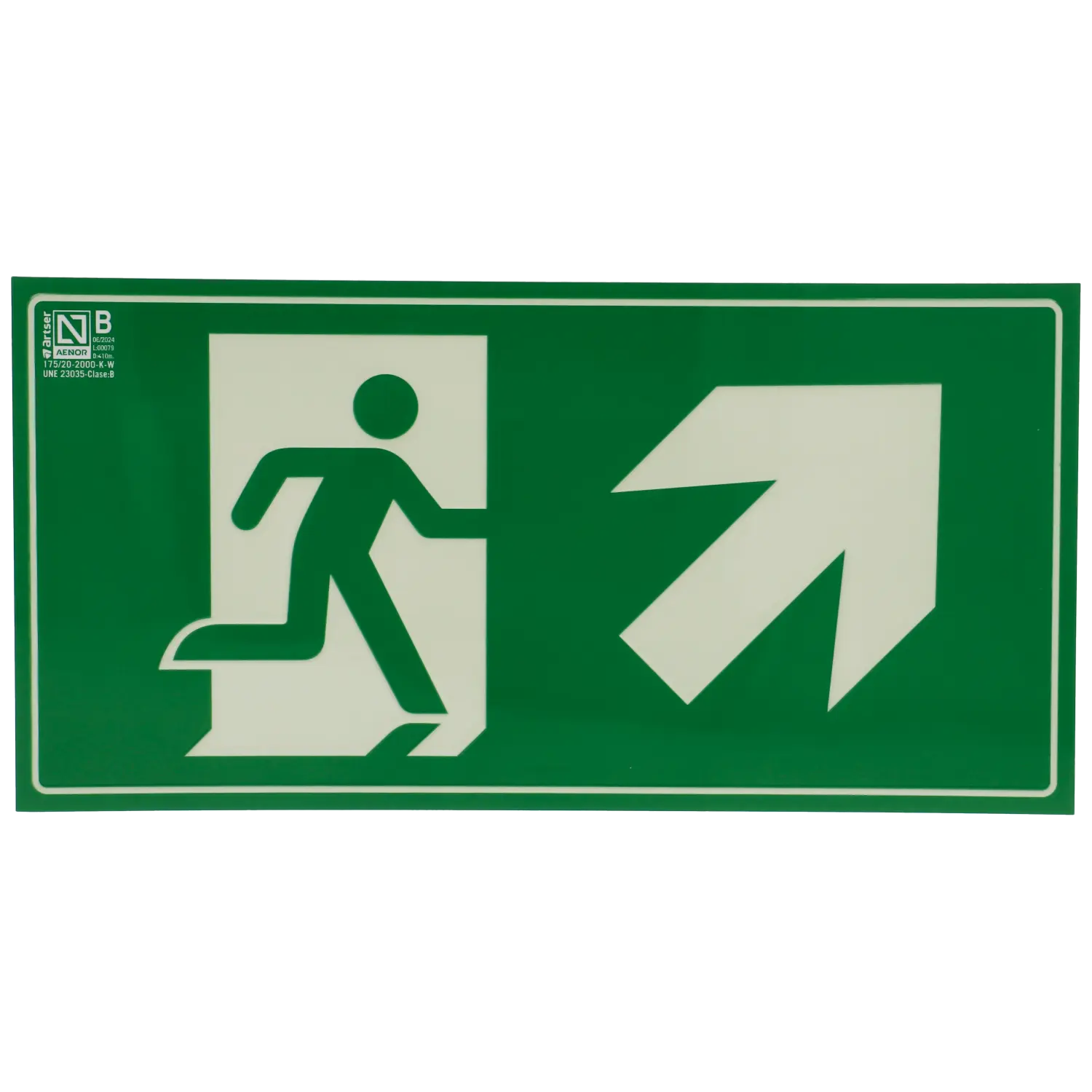 Cartel salida de emergencia derecha ascendente