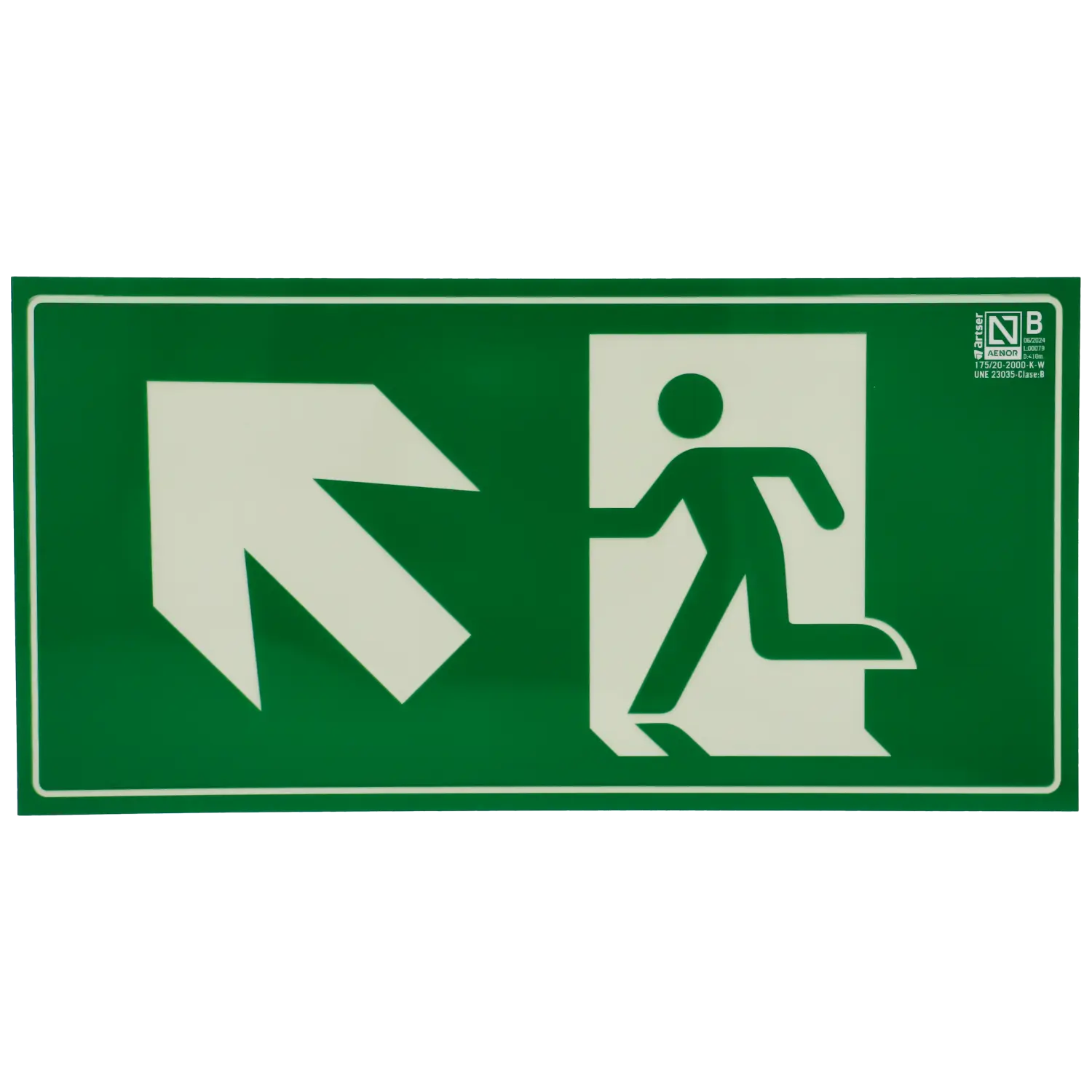 Cartel salida de emergencia izquierda ascendente