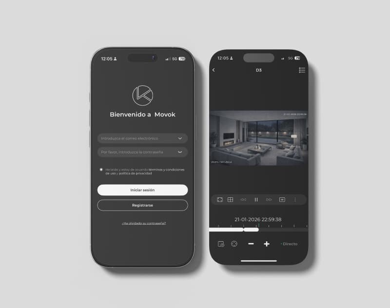 App de MOVOK en dos móviles